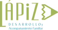 logo-centro-lapiz Logotipo de Lápiz Desarrollo y Acompañamiento Familiar en tonos verdes y azules con la ilustración de la punta de un lápiz a la derecha sobre fondo blanco.